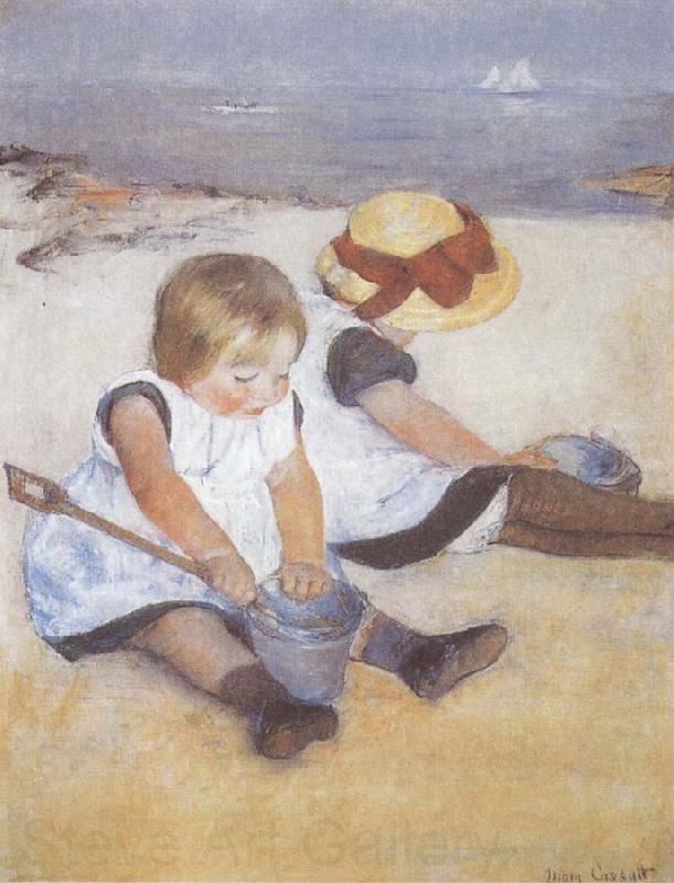 Mary Cassatt Two Children on the Beach Spain oil painting art